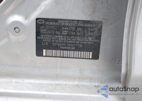 2011 Hyundai Elantra Gls from USA, damaged, VIN 5NPDH4AE2BH027718